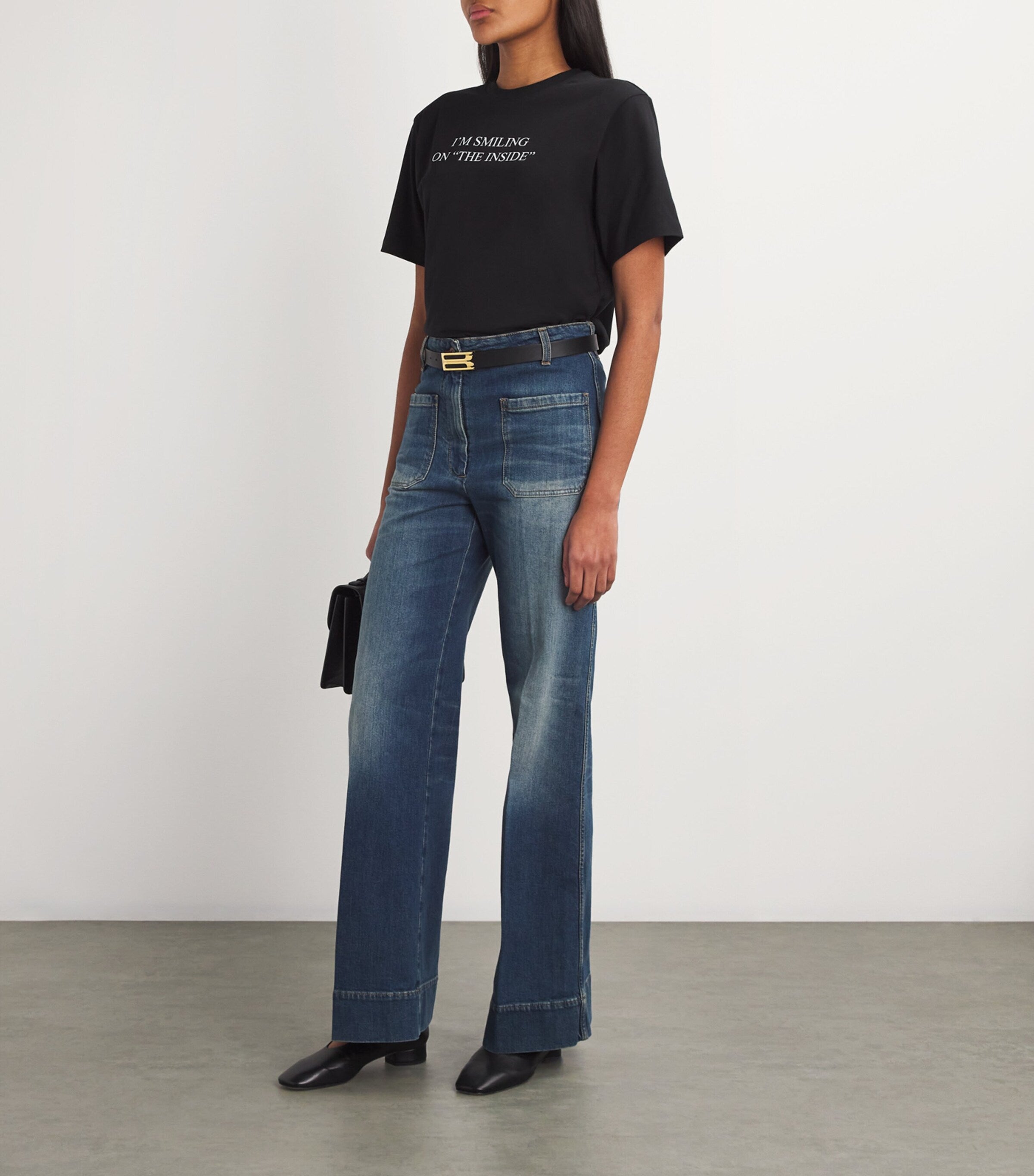 Victoria Beckham leather B-buckle belt - British product