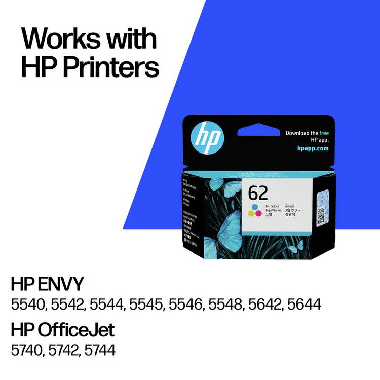 HP 62 colour ink cartridge, UK version