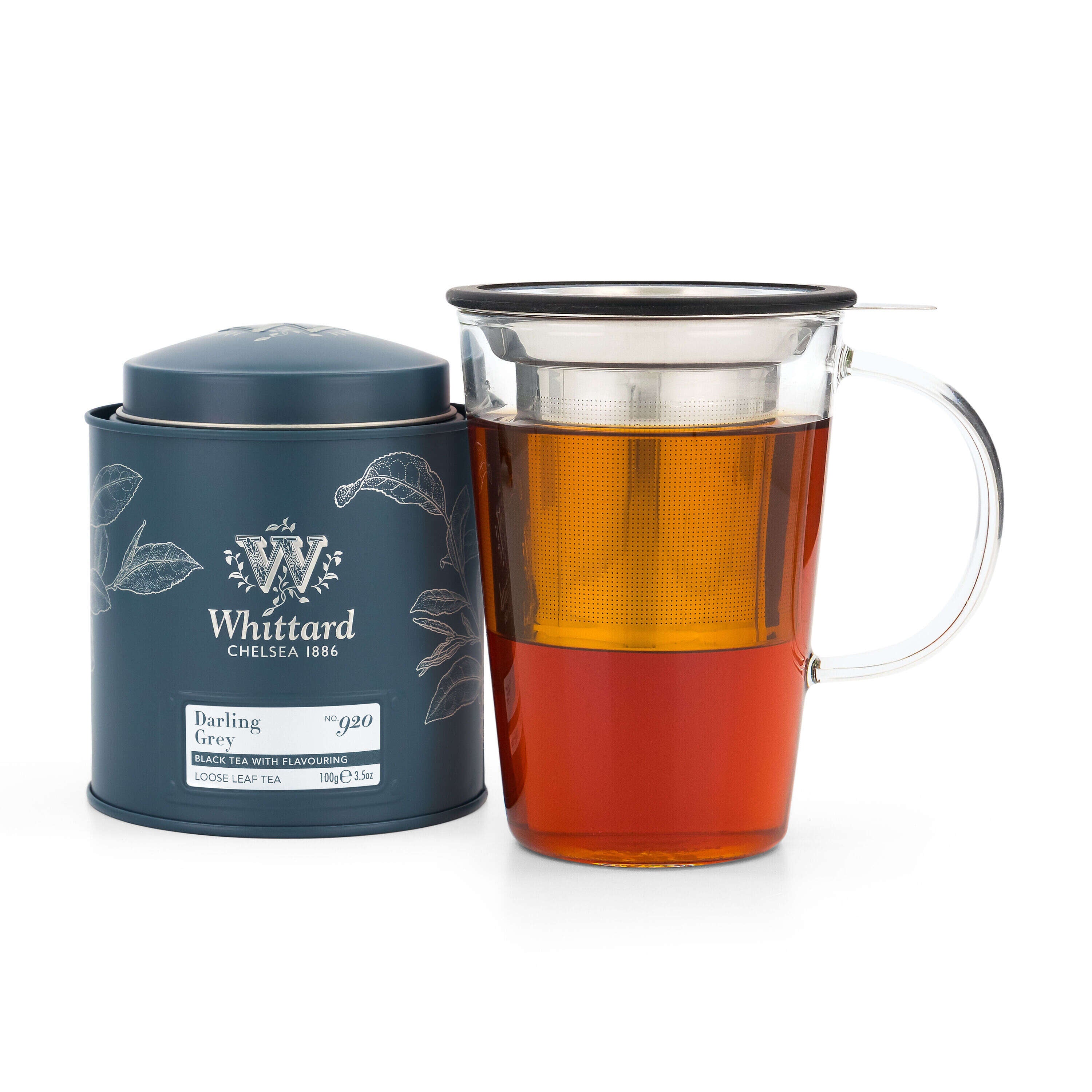 Whittard Darling Grey loose tea caddy 100g, imported from the UK