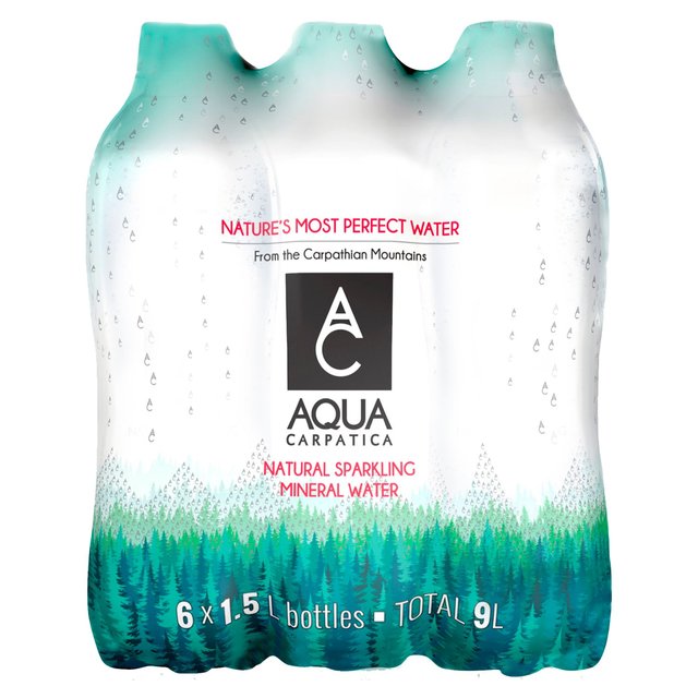 AQUA Carpatica Naturally Sparkling Mineral Water Low Sodium & Nitrates   6 x 1.5L GOODS M&S   