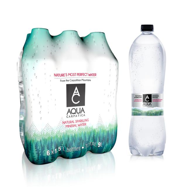 AQUA Carpatica Naturally Sparkling Mineral Water Low Sodium & Nitrates   6 x 1.5L GOODS M&S   