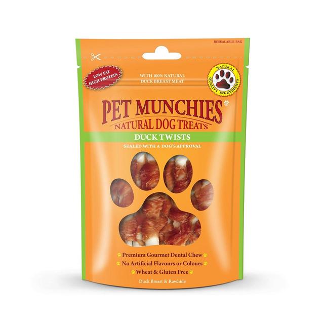 Pet Munchies 100% Natural Duck Twists Dog Treats   80g