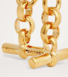 Tilly Sveaas gold-plated T-bar drop earrings (British brand)