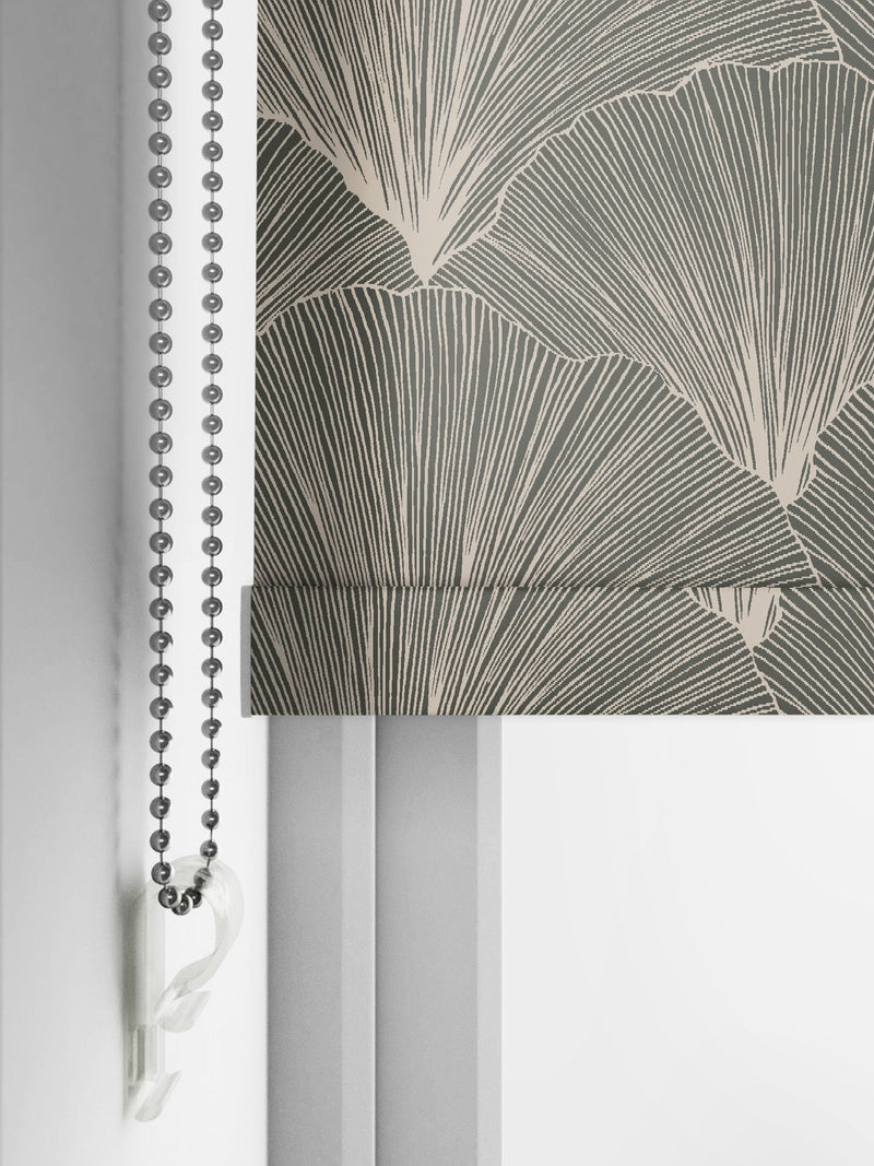 Next Ebony Kilim blackout roller blind with leaf motif, UK version