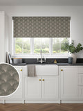 Next Ebony Kilim blackout roller blind with leaf motif, UK version