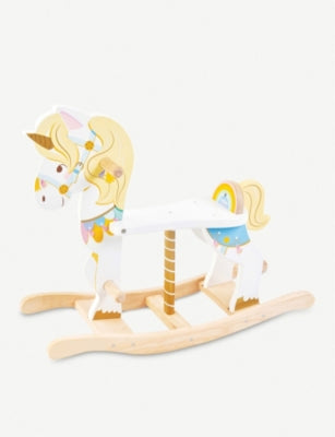 Le Toy Van rocking unicorn carousel painted rubber wood toy (British brand)