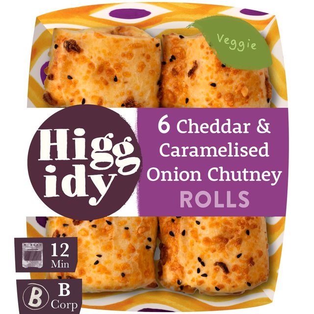 Higgidy Cheddar & Onion Chutney Veggie Rolls   160g GOODS M&S   