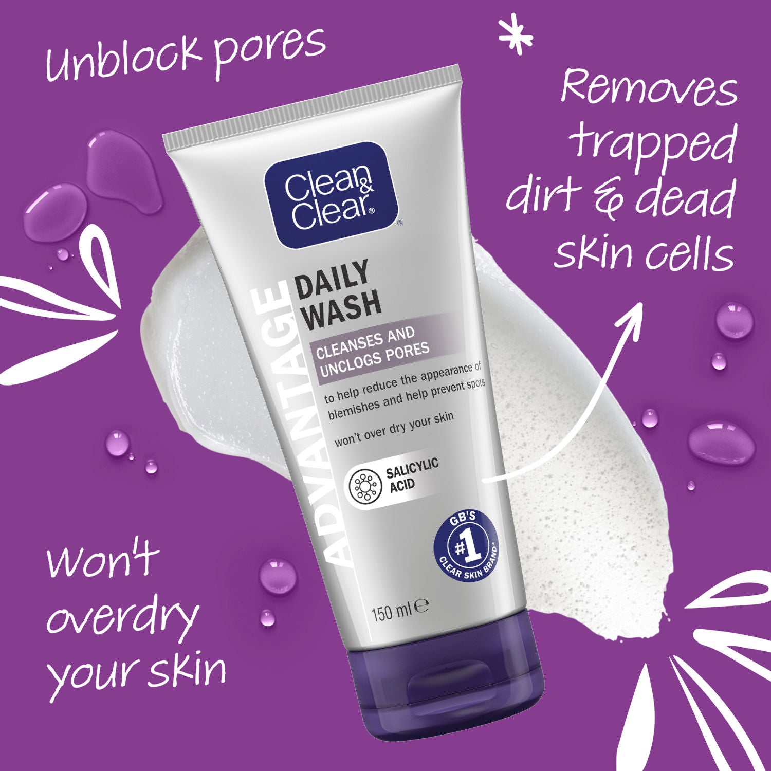Clean & Clear Spot Control Daily Wash face wash 150ml - British product