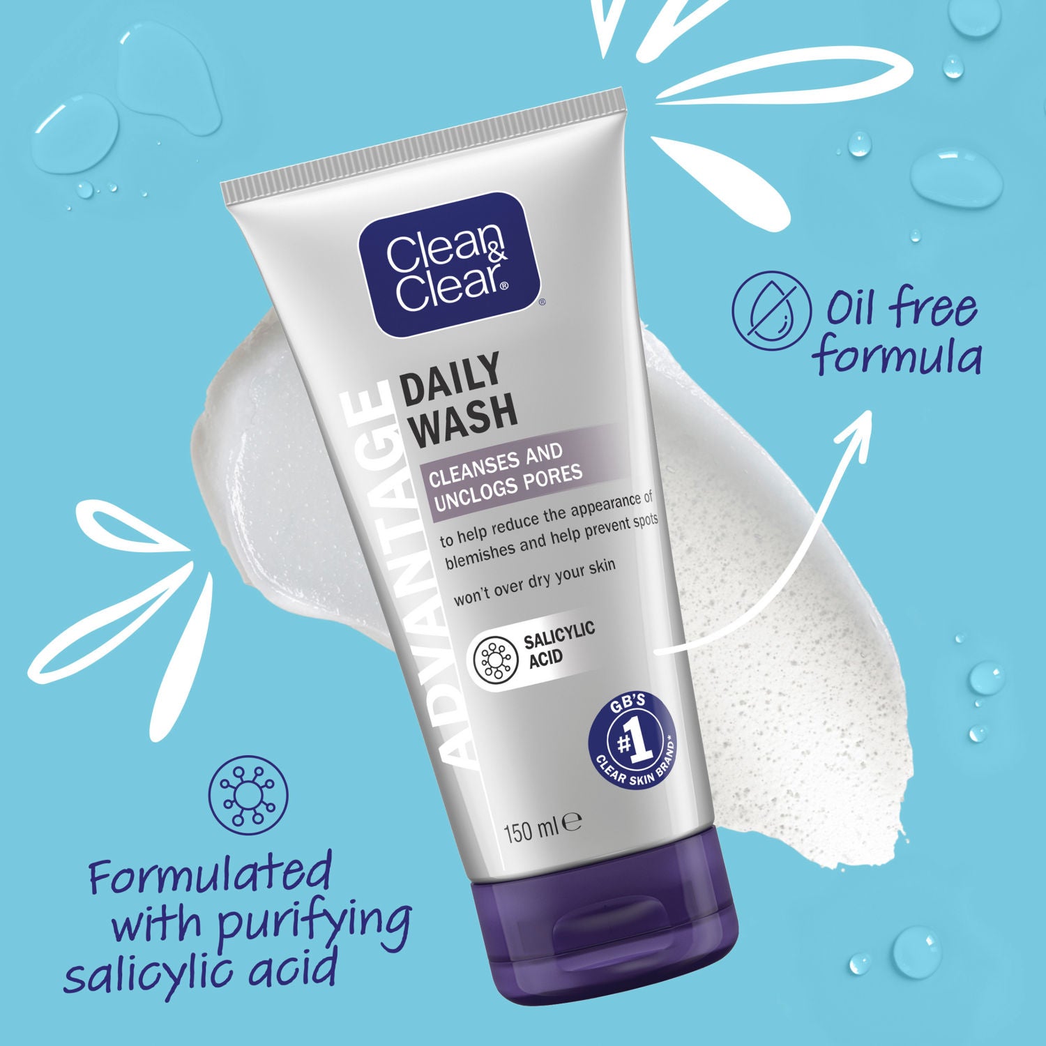 Clean & Clear Spot Control Daily Wash face wash 150ml - British product