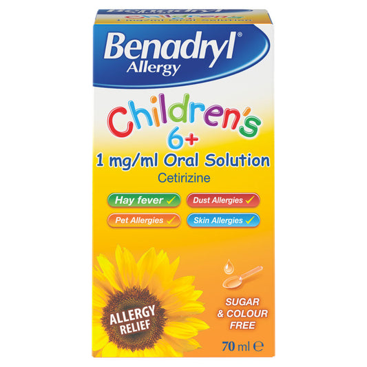 Benadryl Allergy Children's 6+ Oral Solution for Hay Fever and Allergy Relief GOODS ASDA   