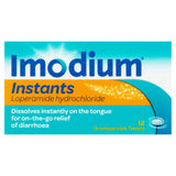 Imodium Instants 12 tablets diarrhoea relief, imported from the UK