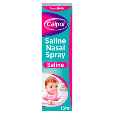 Calpol saline nasal spray for congestion relief from birth 15ml - British product