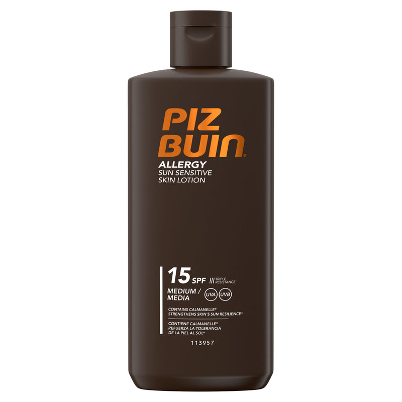 Piz Buin allergy sensitive skin sun cream SPF15 200ml (British brand)