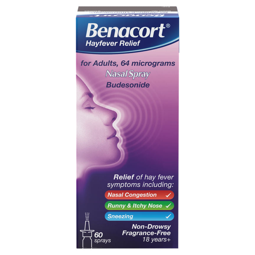 Benacort Hayfever Relief for Adults 64 Micrograms Nasal Spray Budesonide