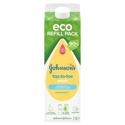 ASDA JOHNSON'S Baby Top-To-Toe 1L Refill- Buy online at McGrocer