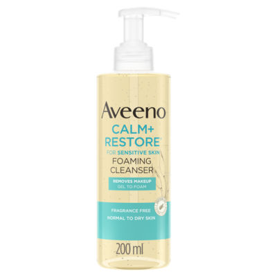 Aveeno CALM+RESTORE foaming cleanser 200ml, UK version