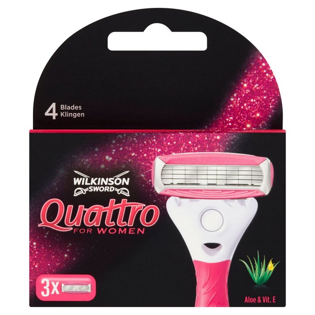 Wilkinson Sword Quattro For Women Razor Blades   3 per pack