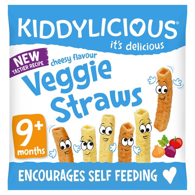 Kiddylicious Cheesy Flavoured Veggie Straws Baby Snacks   12g