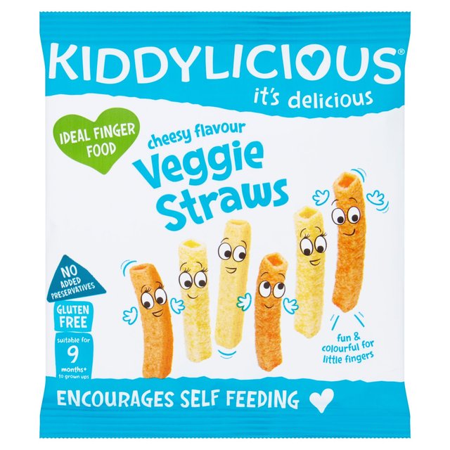 Kiddylicious Cheesy Flavoured Veggie Straws Baby Snacks   12g