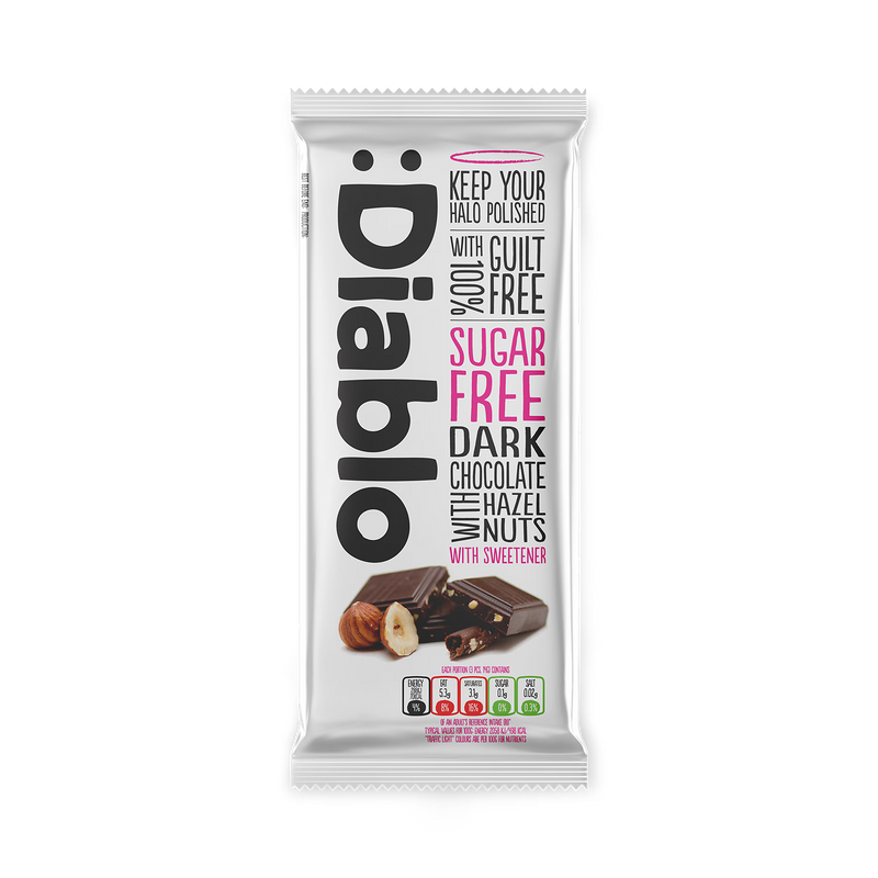 Diablo Sugar Free Dark Chocolate with Hazelnuts Bar 85g