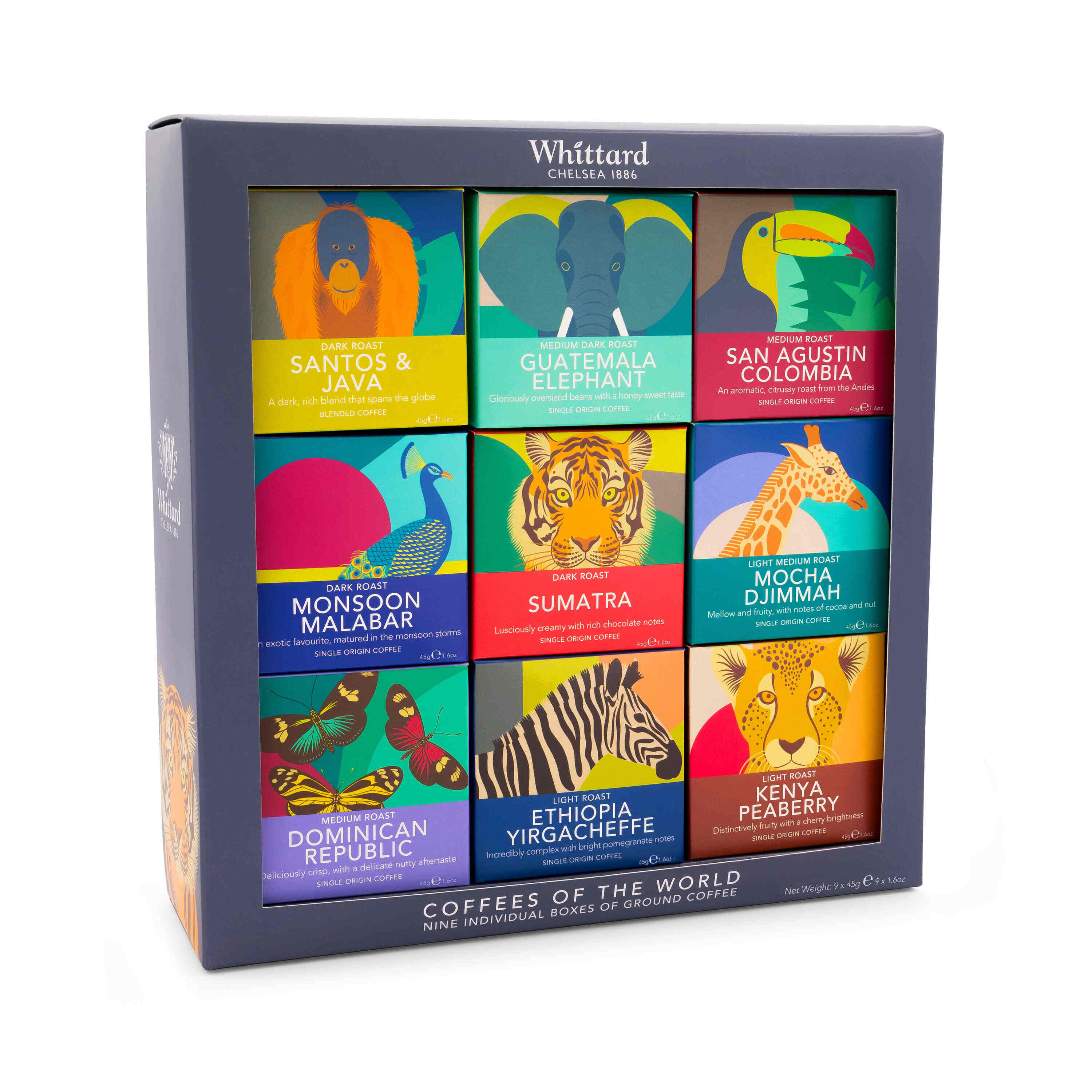 Whittard Coffees of the World coffee gift set 405g (British brand)