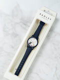 Radley Navy silicone strap floral dog dial watch, imported from the UK