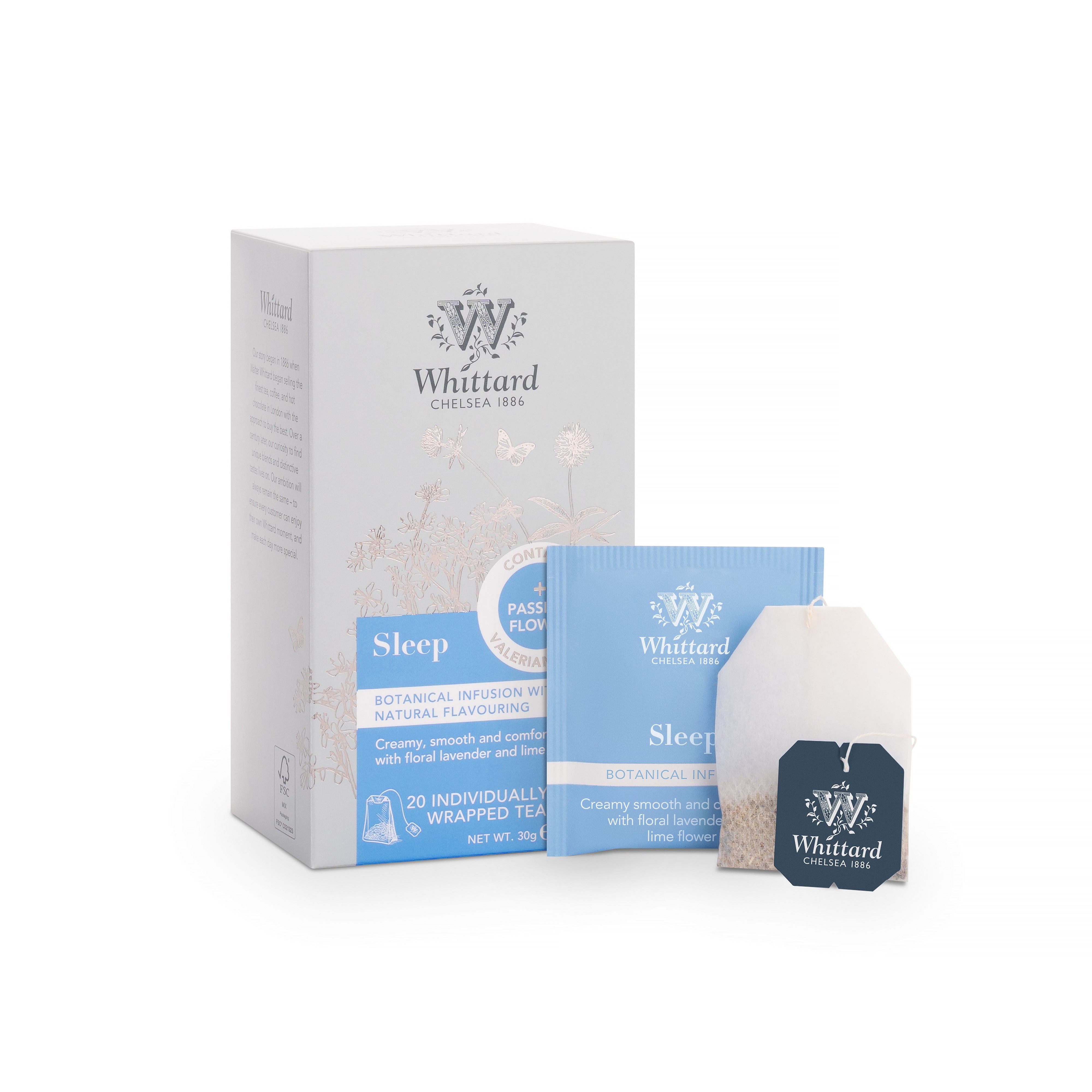 Whittard Sleep botanical tea 20 individually wrapped teabags - British product