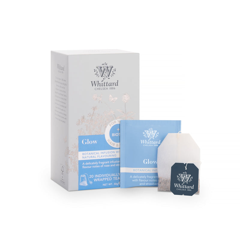 Whittard Glow Botanical wellness infusion 20 wrapped teabags - British product