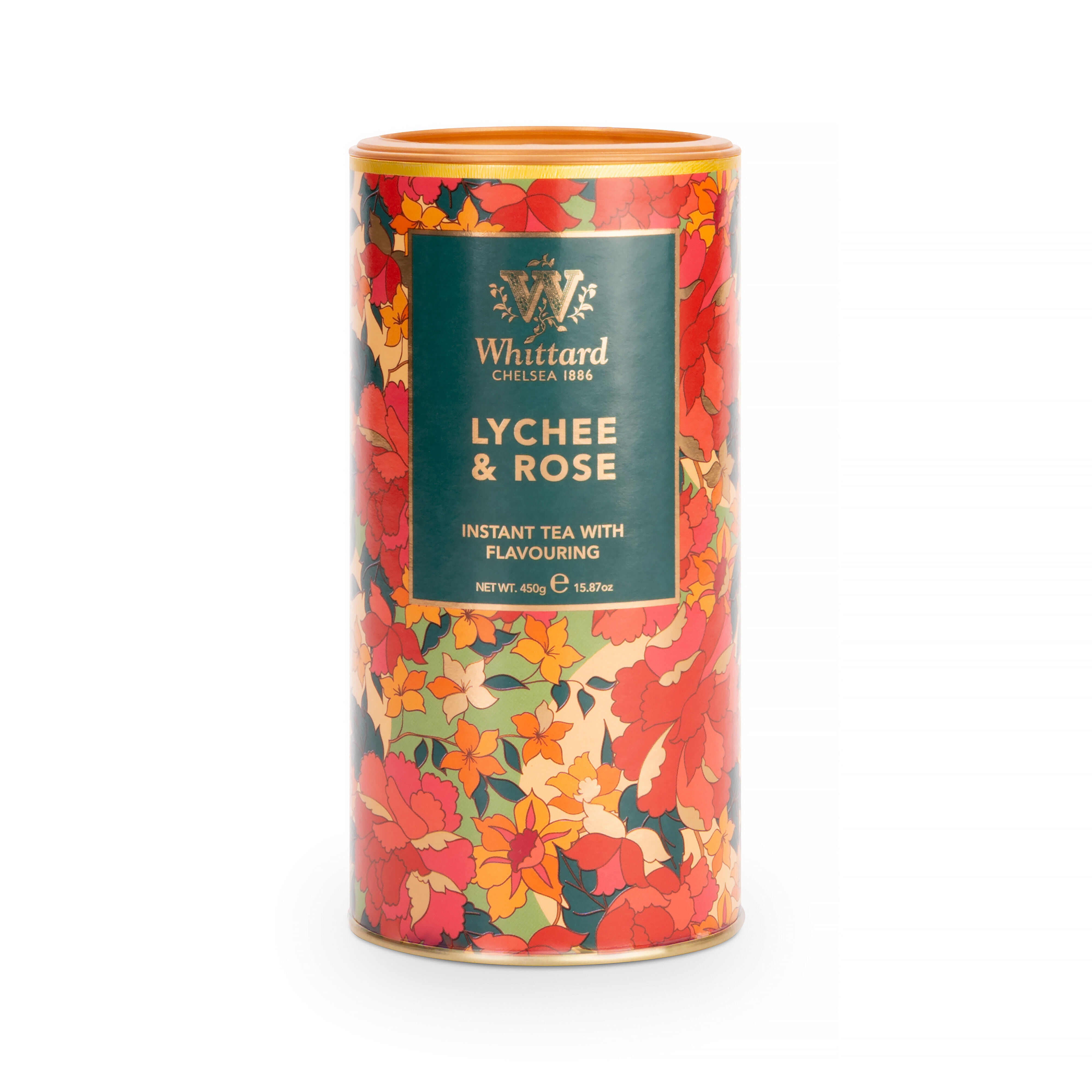 Lychee and rose instant tea 450g, imported from the UK