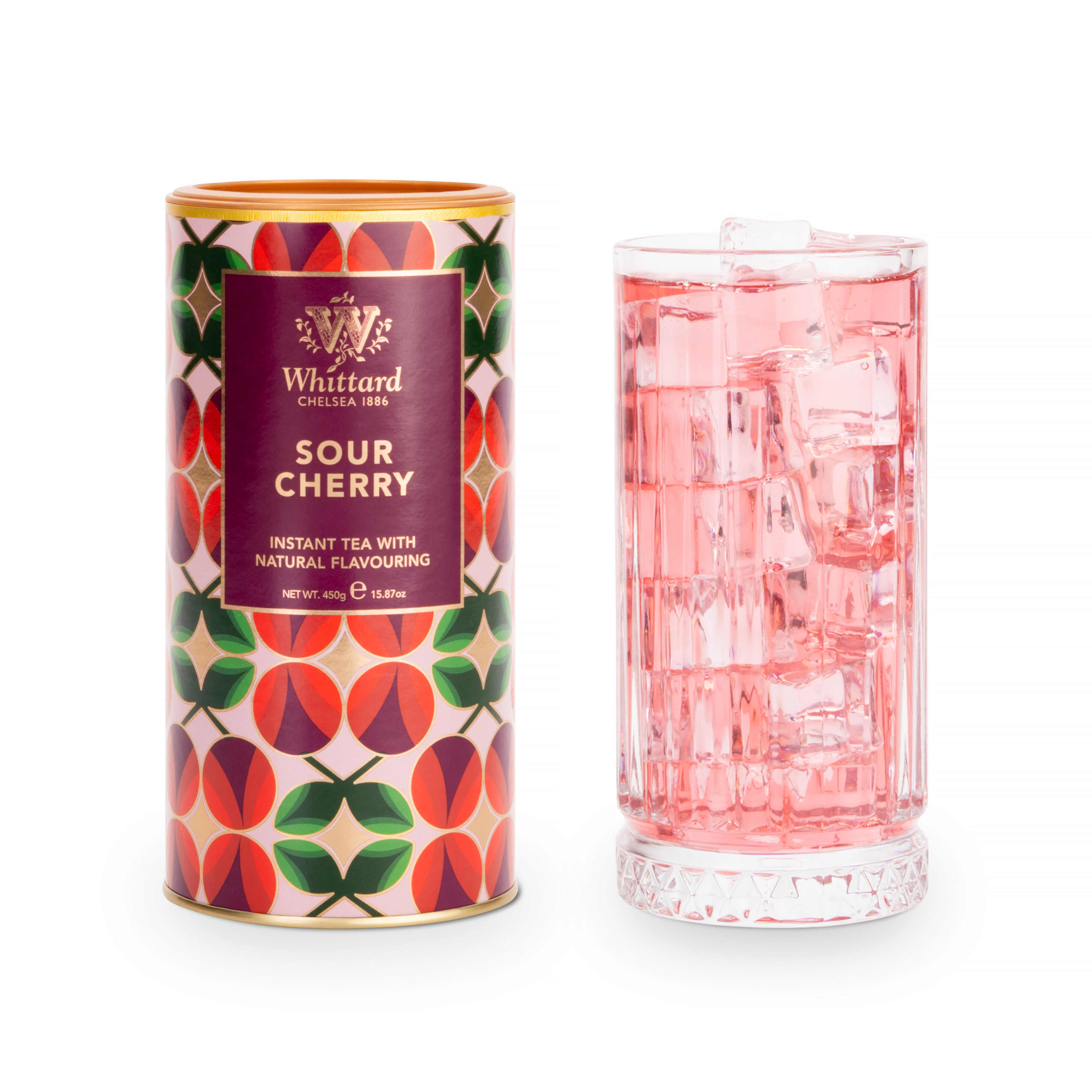 Whittard sour cherry instant tea 450g, imported from the UK