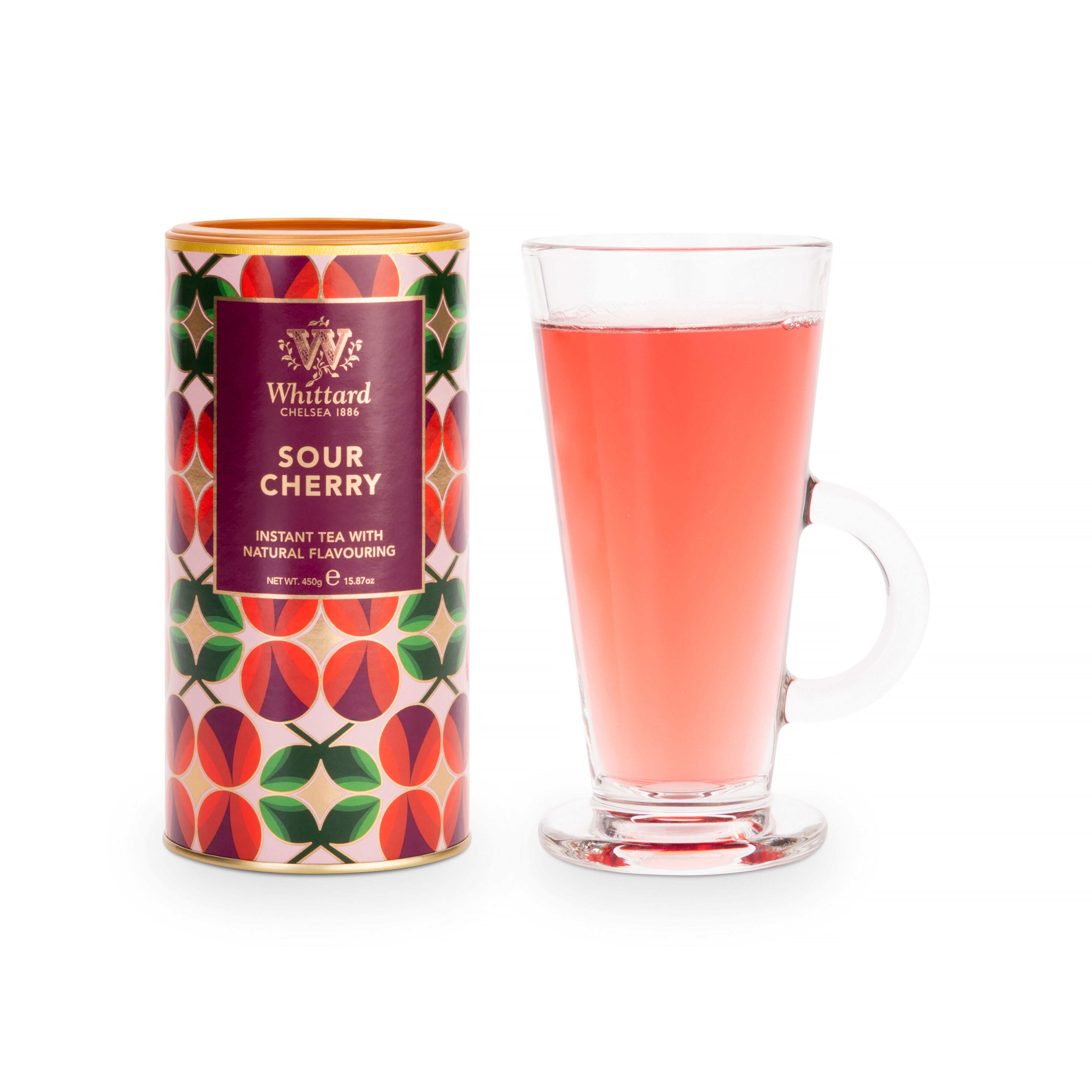 Whittard sour cherry instant tea 450g, imported from the UK