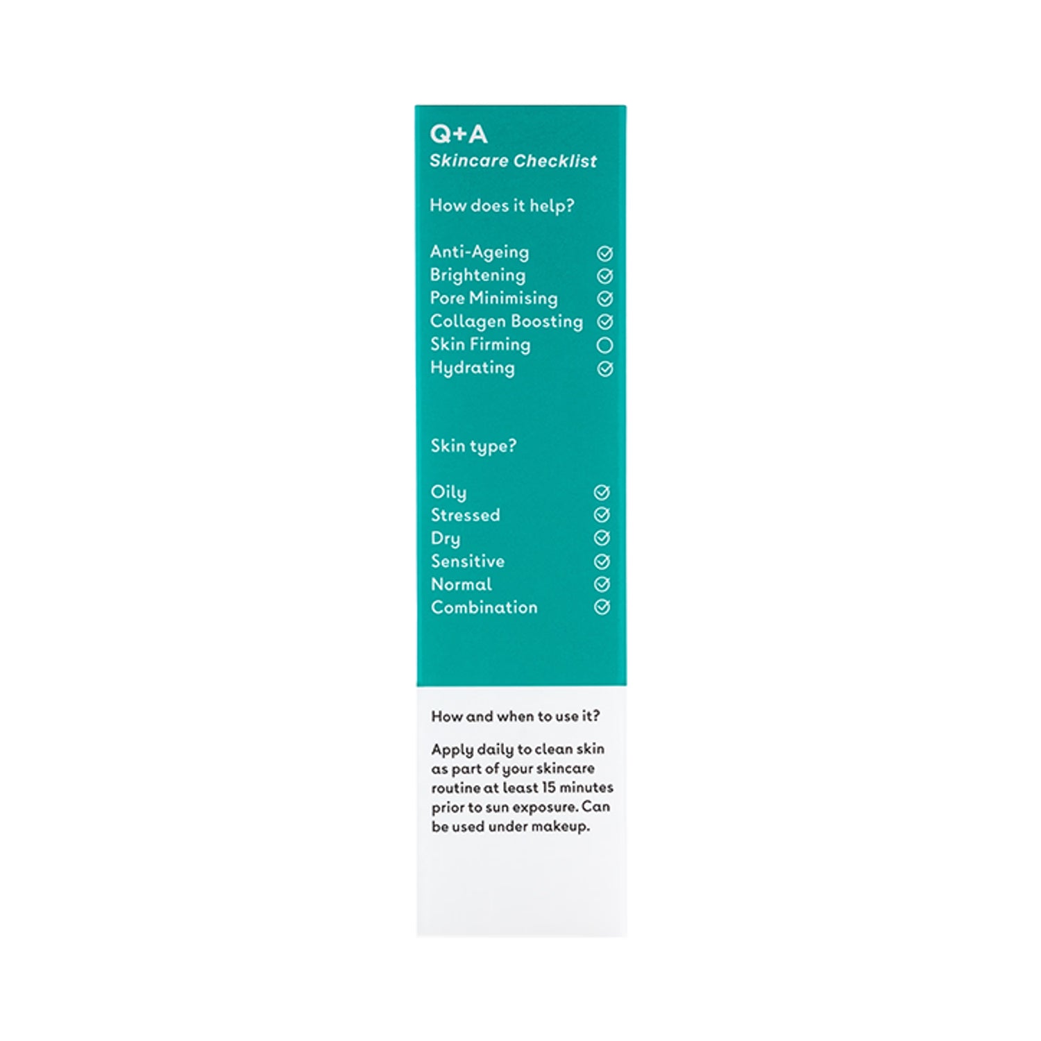 Q+A Niacinamide SPF50 Balancing Daily Facial Sunscreen 50ml