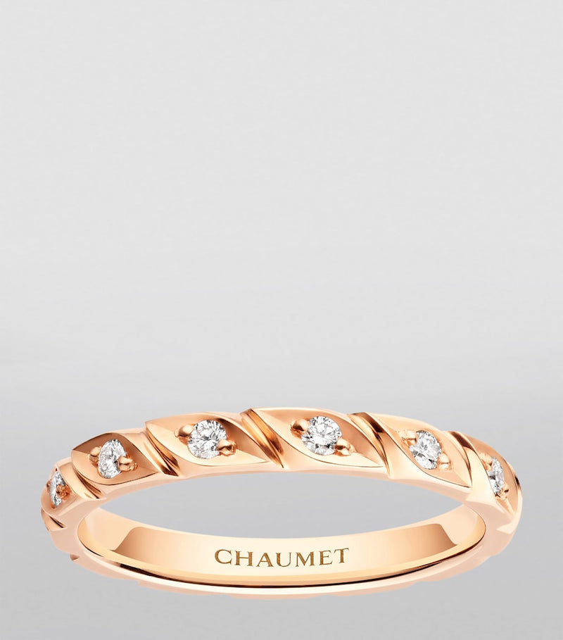 Chaumet Torsade wedding band rose gold diamond - British product