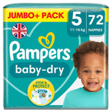 Pampers Baby-Dry Nappies Size 5 (11-16kg) Jumbo+ Pack   72 per pack GOODS M&S   