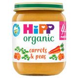 HiPP Organic Carrots & Peas Baby Food Jar 4+ Months 125g