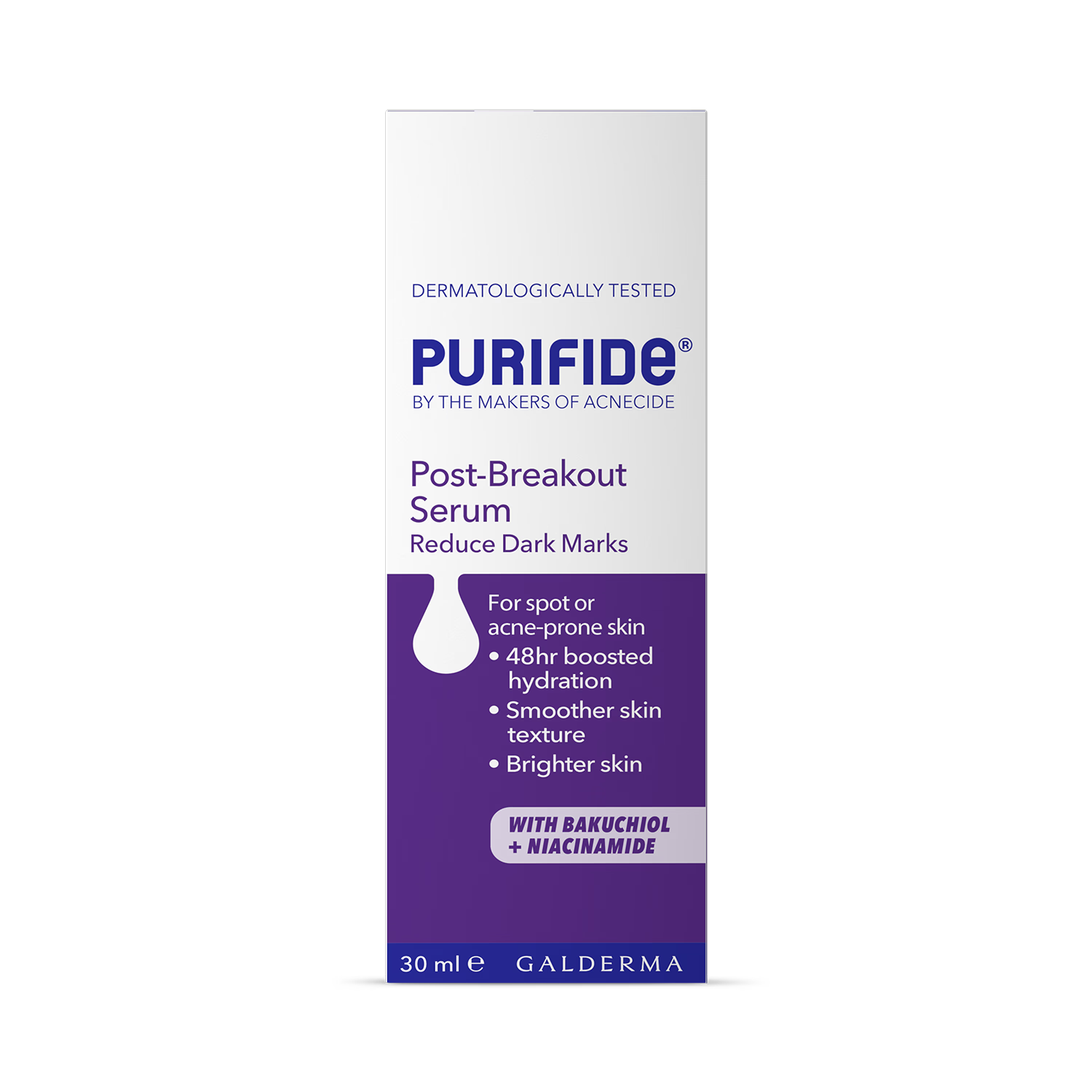 Purifide Post-Breakout Serum 30ml, imported from the UK