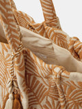 Accessorize natural palm print beach tote bag, imported from the UK