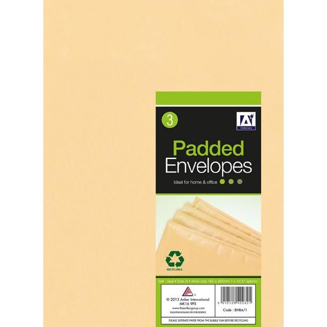 Brown Padded Envelope - D   3 per pack GOODS M&S   