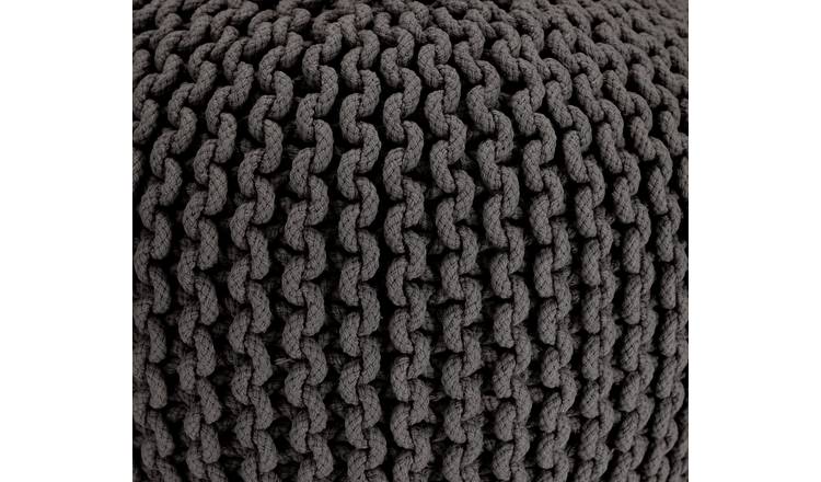 Kaikoo cotton knitted pod pouffe charcoal (British brand)