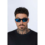 SVNX Thin Racer sunglasses black blue lens TAC, imported from the UK