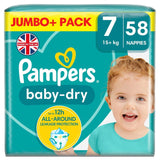 Pampers Baby-Dry Nappies Size 7 (15kg+) Jumbo+ Pack   58 per pack GOODS M&S   