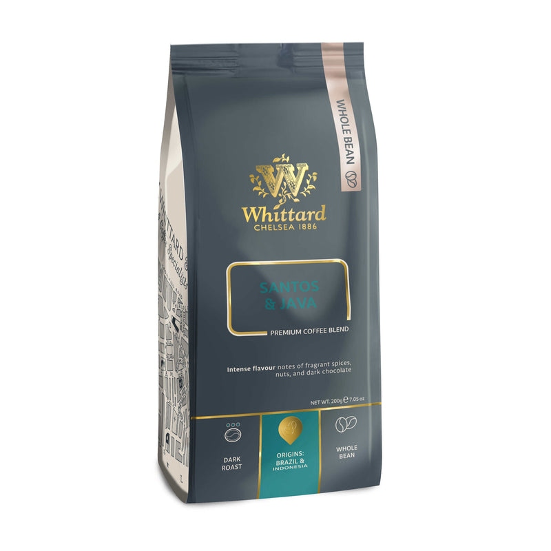 Whittard Santos and Java coffee beans 200g, imported from the UK
