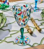 Les Ottomans crystal wine glasses with hand-painted floral designs, UK version
