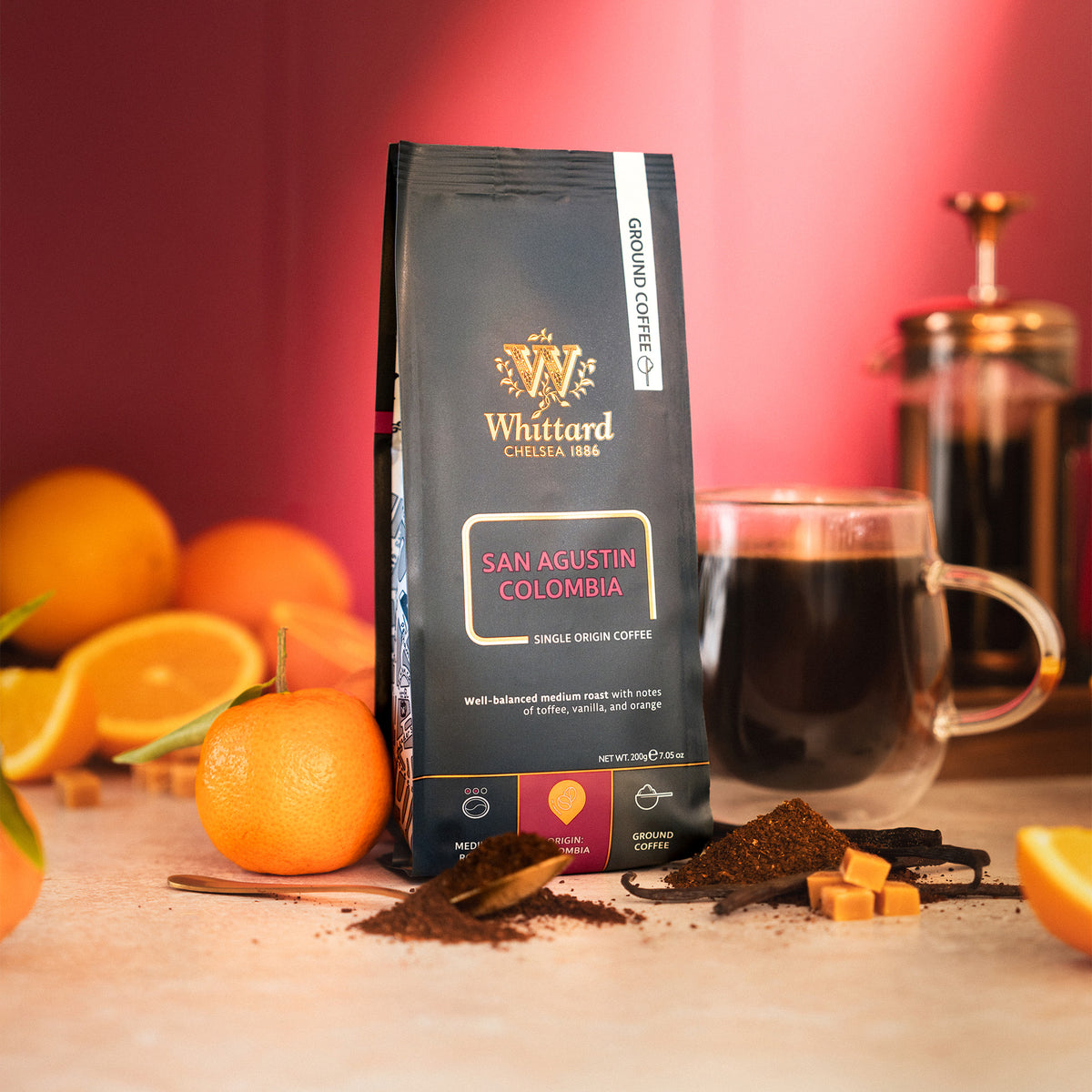 Whittard San Agustin Colombia ground coffee 200g (British brand)