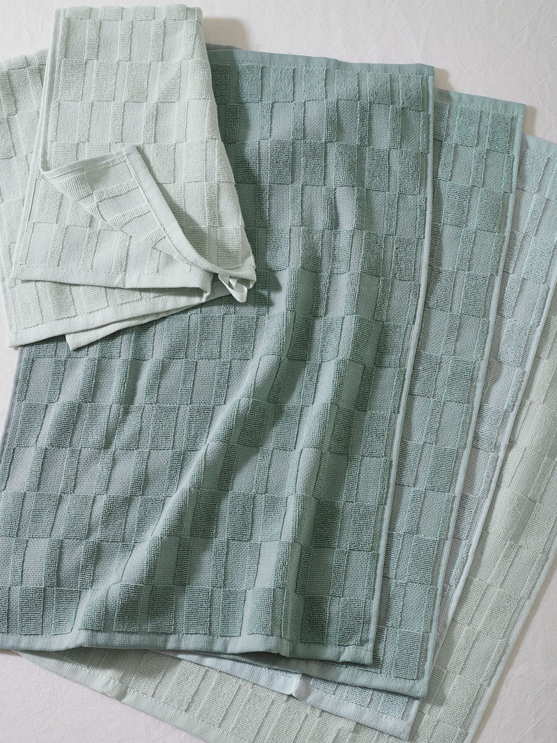 Sage green terry tea towels set of five (British brand)