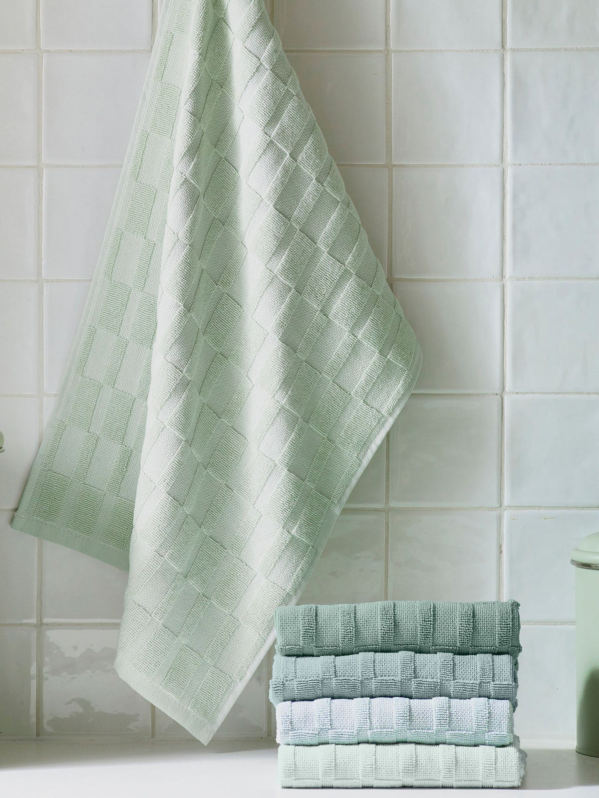 Set of 5 Grey Terry Tea Towels 60cm x 40cm