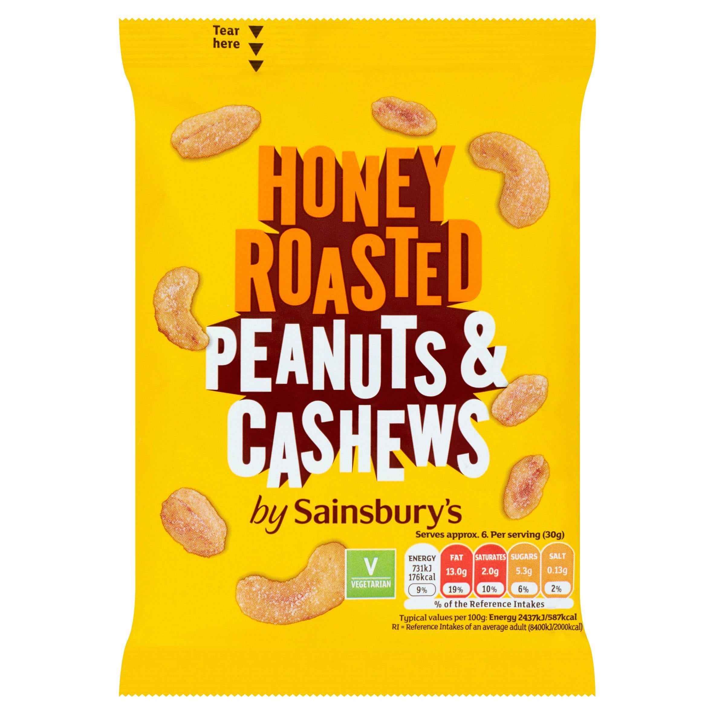 Sainsbury's Honey Roast Cashew & Peanuts 200g Lunchbox snacking Sainsburys   