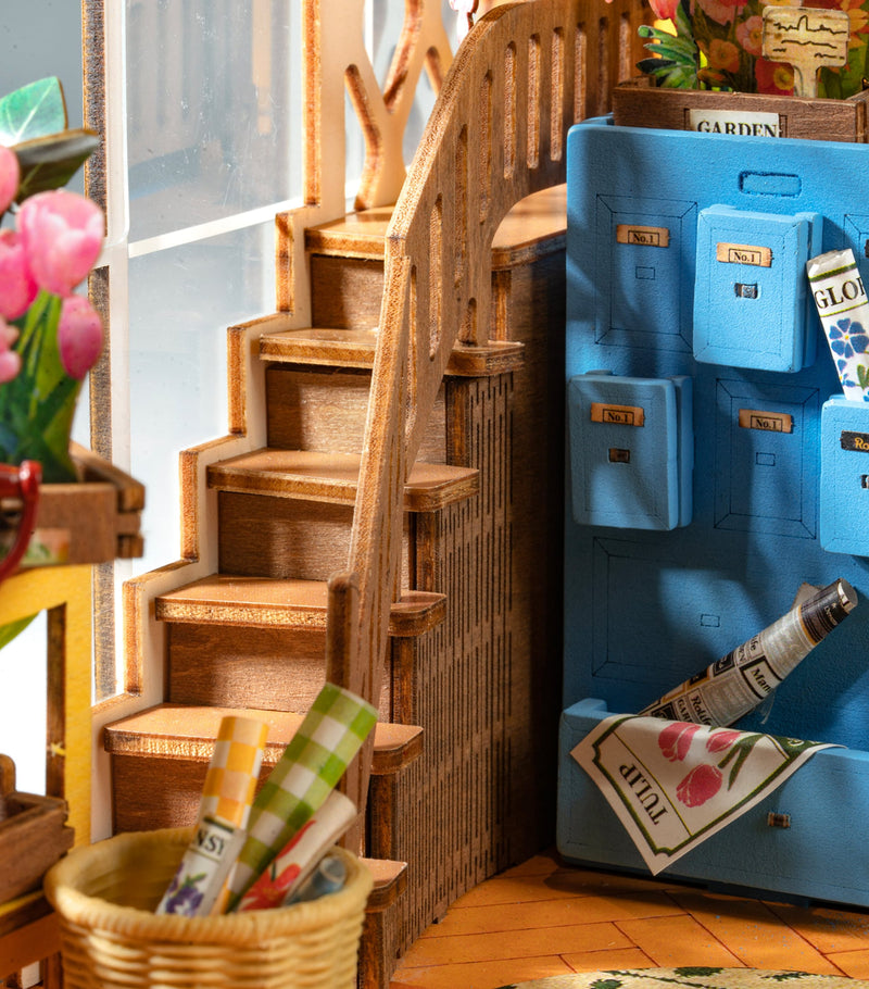 Robotime Wooden Flower House Booknook kit, imported from the UK