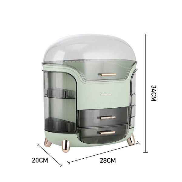 Livingandhome Makeup Storage Box Light Green 28cm wide, imported from the UK