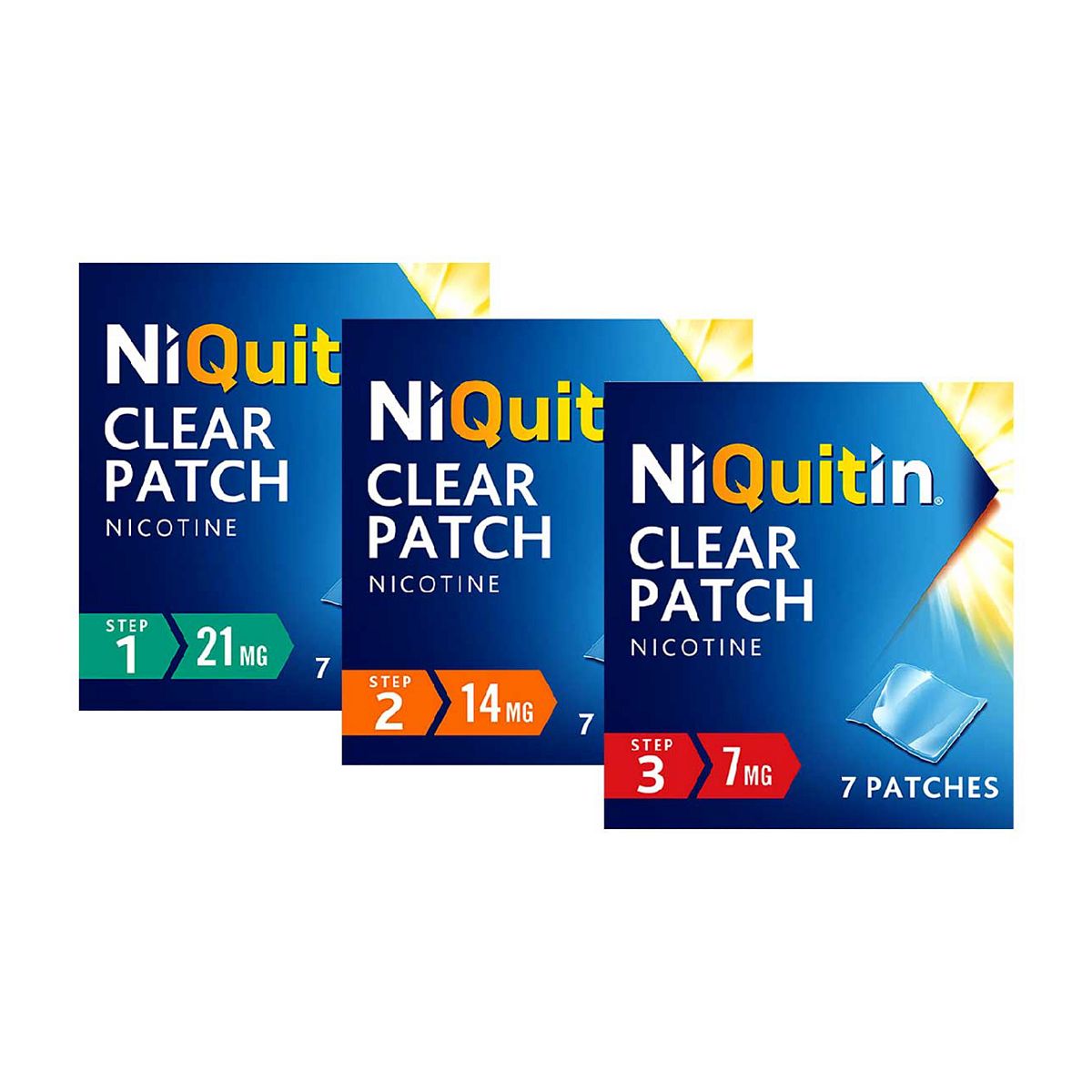 NiQuitin Clear Patches - 10 Week Bundle - Steps 1, 2 & 3 (21mg, 14mg & 7mg) GOODS Boots   